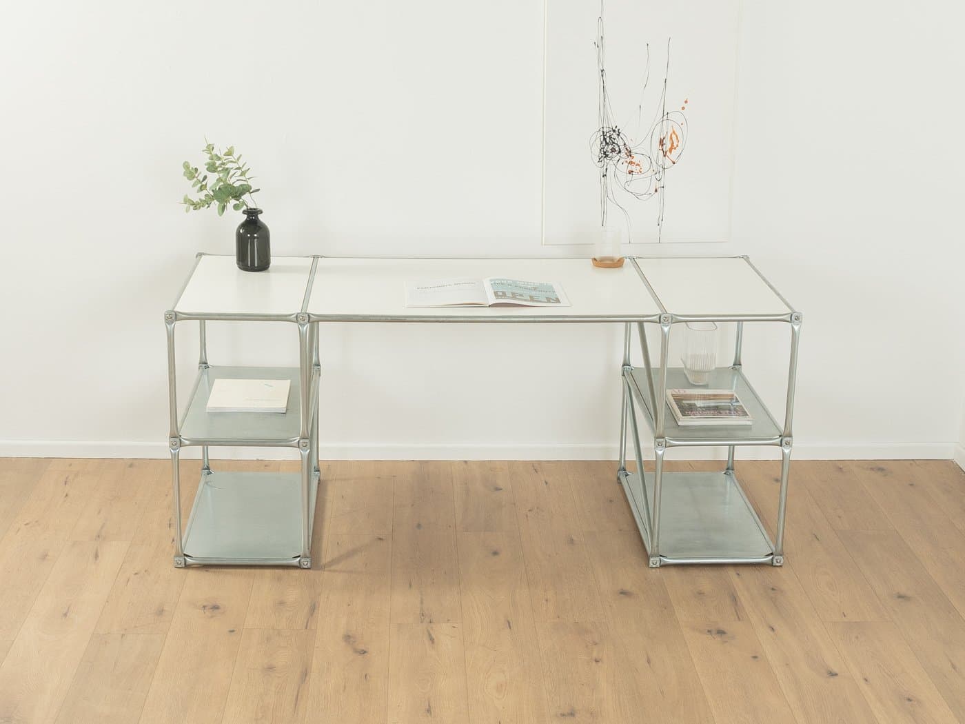 Desk, silver, stainless steel, Germany, 1980s. - 286402