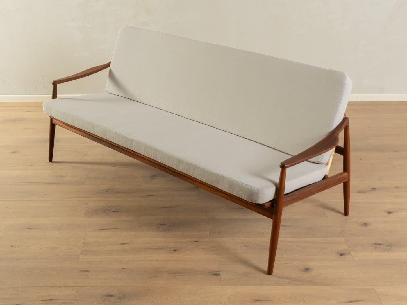 Sofa, teak brązowy, proj. H. Lohmeyer, Niemcy, lata 50. - 286392