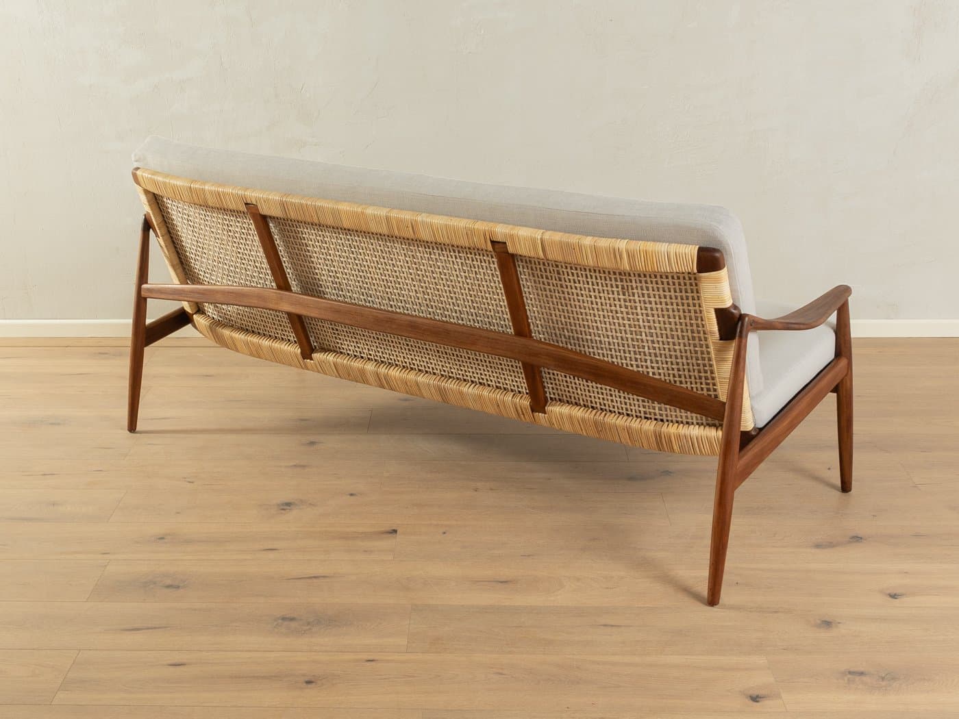 Sofa, teak brązowy, proj. H. Lohmeyer, Niemcy, lata 50. - 286390