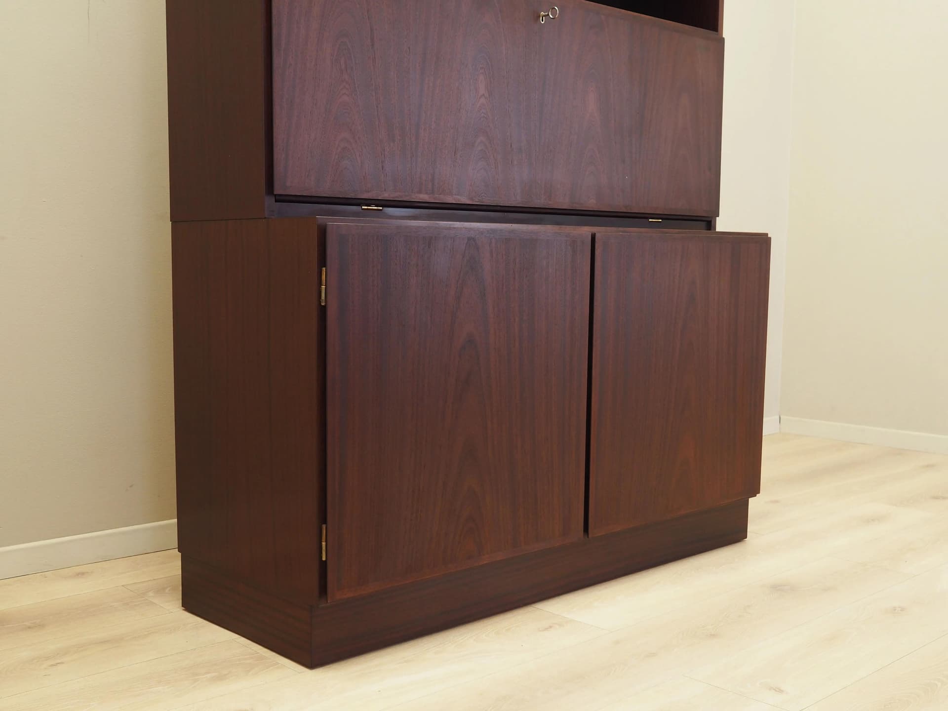 Biblioteczka, mahoń brązowy ciemny, Omann Jun, Dania, lata 70. - 21086