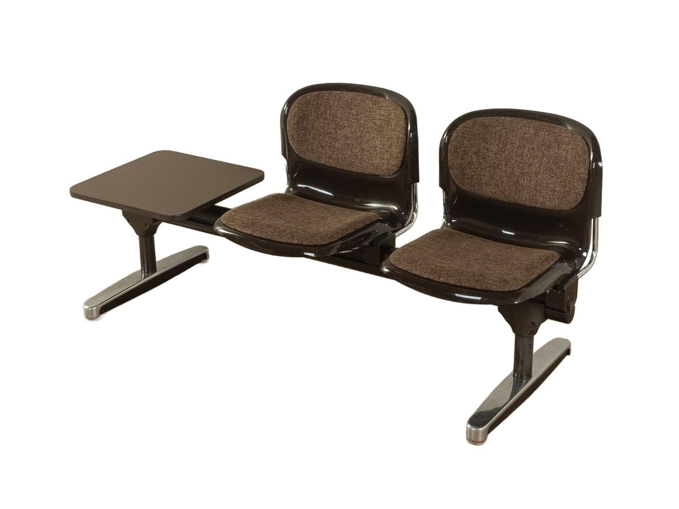 Ławka do poczekalni, brązowa, proj. G. Lange, Niemcy, lata 70.