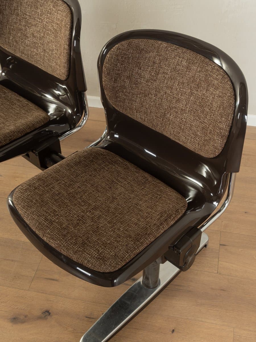 Ławka do poczekalni, brązowa, proj. G. Lange, Niemcy, lata 70. - 286349