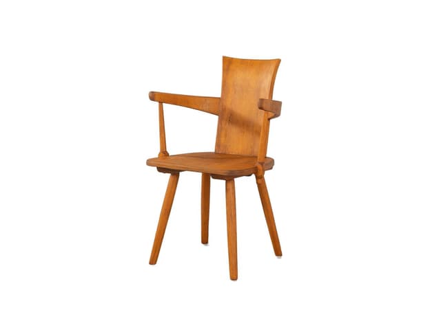 Fotel Brutalism, buk brązowy, Niemcy, lata 70. - WYMIARY
