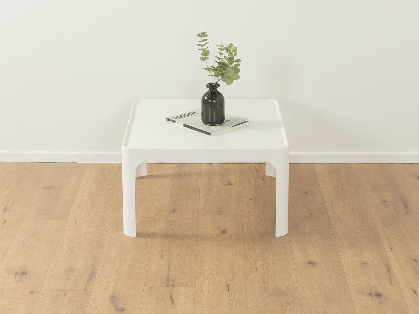 Stolik kawowy, biały, plastik, proj. P. Ghyczy, Niemcy, lata 70. - 286329