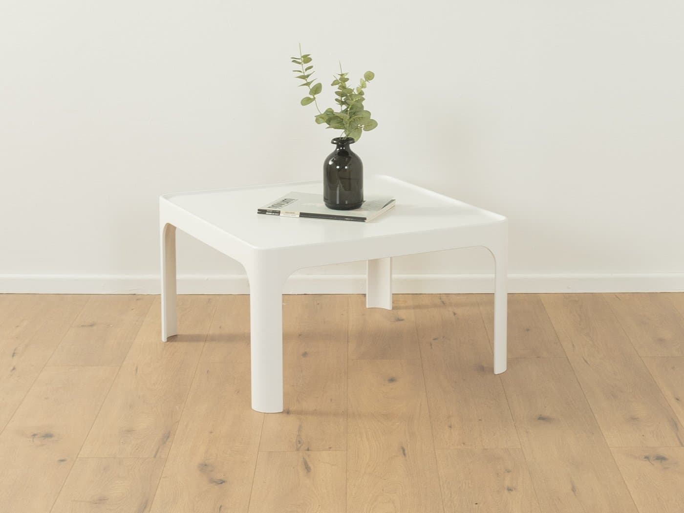 Stolik kawowy, biały, plastik, proj. P. Ghyczy, Niemcy, lata 70. - 286335