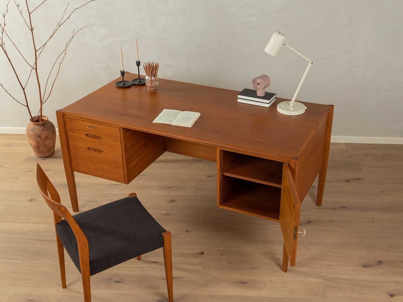 Desk, brown teak, Wilhelm Renz, Germany, 1960s - 286312