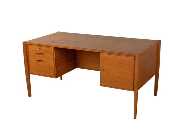 Desk, brown teak, Wilhelm Renz, Germany, 1960s - DIMENSION