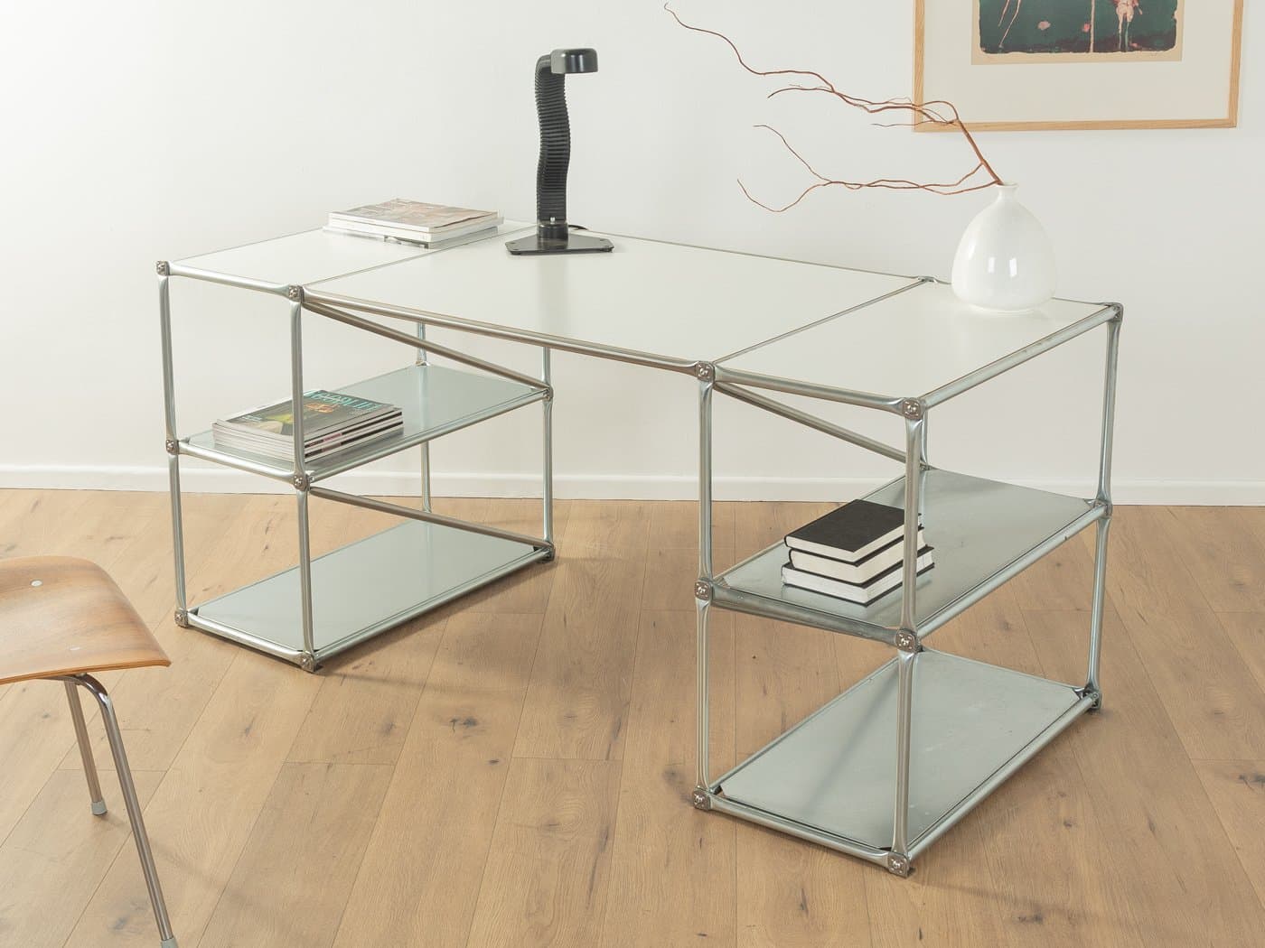 Desk System 180, silver stainless steel, Germany, 1980s. - 286276