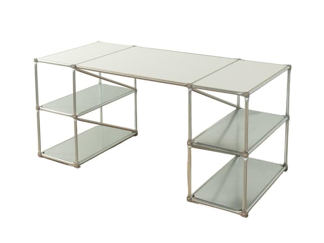 Desk System 180, silver stainless steel, Germany, 1980s. - DIMENSION