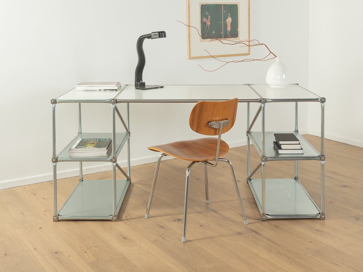 Desk System 180, silver stainless steel, Germany, 1980s. - 286277