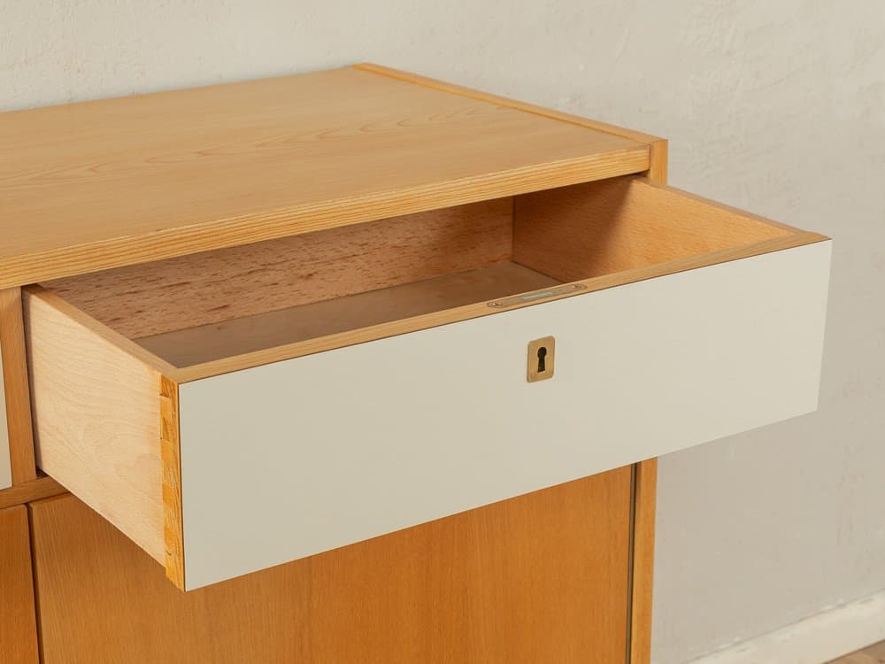 Komoda, brązowy wiąz, stal biały, Niemcy, lata 60. - 286239