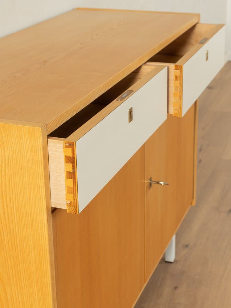 Komoda, brązowy wiąz, stal biały, Niemcy, lata 60. - 286240