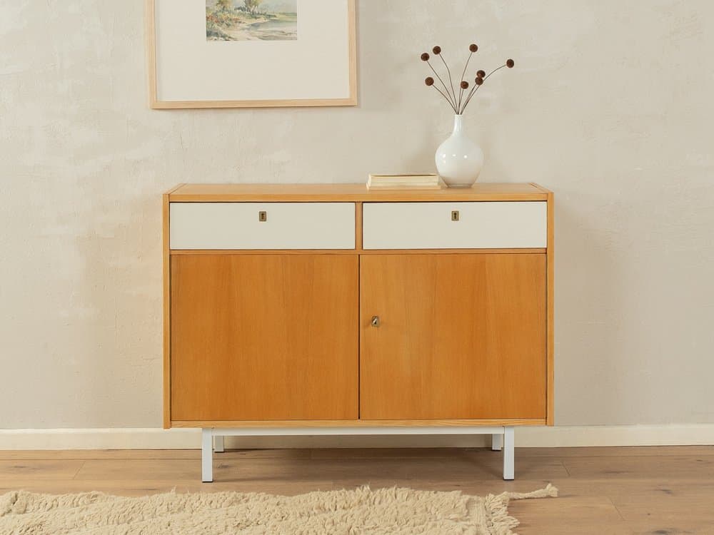Komoda, brązowy wiąz, stal biały, Niemcy, lata 60. - 286237