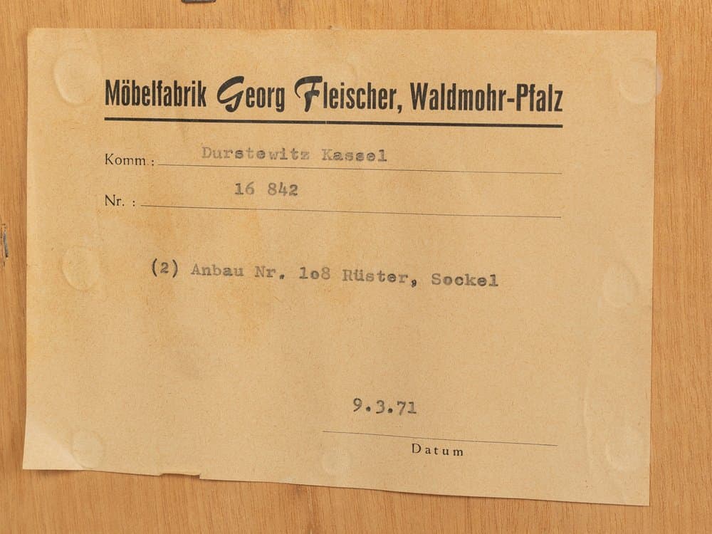 Komoda, brązowy wiąz, stal biały, Niemcy, lata 60. - 286242