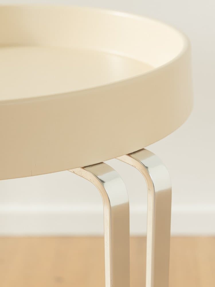 Wózek barowy Space Age, beżowy, drewno, stal chromowana, Niemcy, lata 70. - 286222