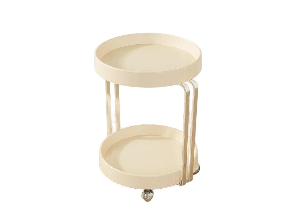 Wózek barowy Space Age, beżowy, drewno, stal chromowana, Niemcy, lata 70.