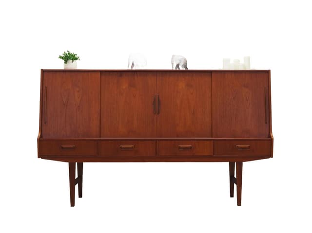 Highboard, teak brązowy, Dania, lata 60. - WYMIARY