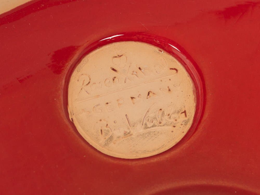 Lampa stołowa, porcelana czerwona, proj. B. Wiinblad, Rosenthal, Niemcy, lata 70. - 286207