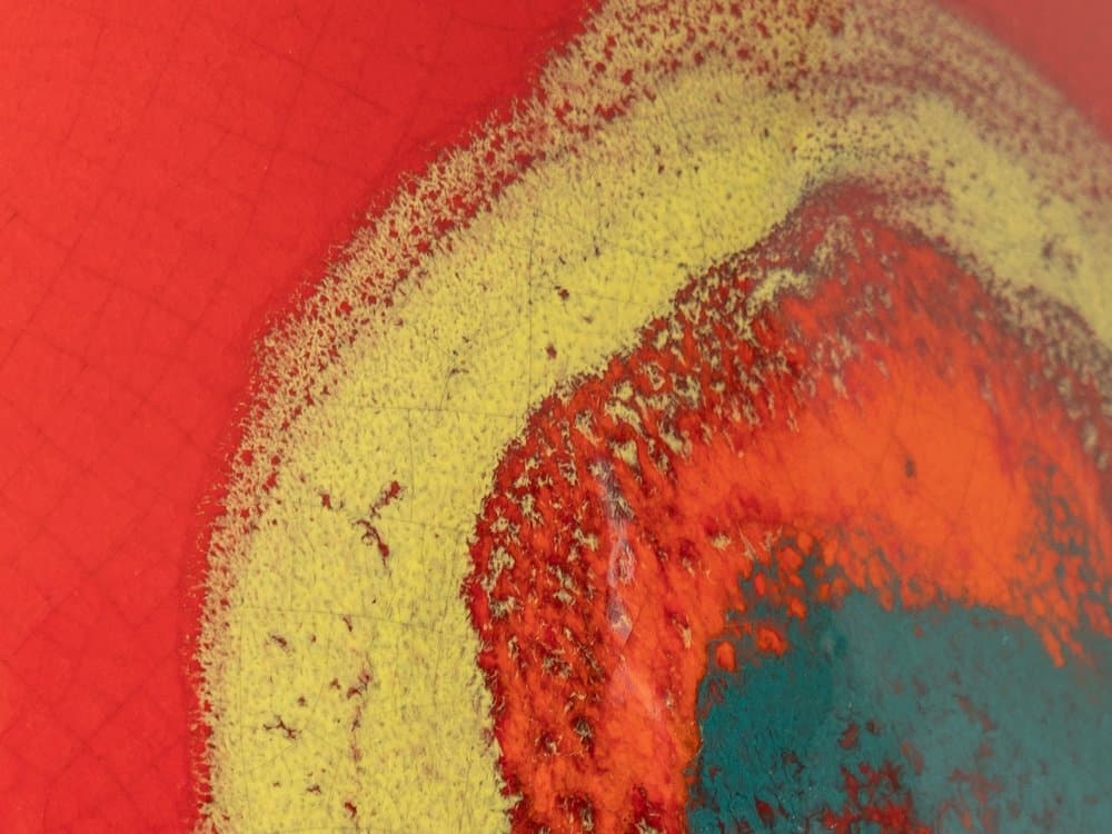 Lampa stołowa, porcelana czerwona, proj. B. Wiinblad, Rosenthal, Niemcy, lata 70. - 286201