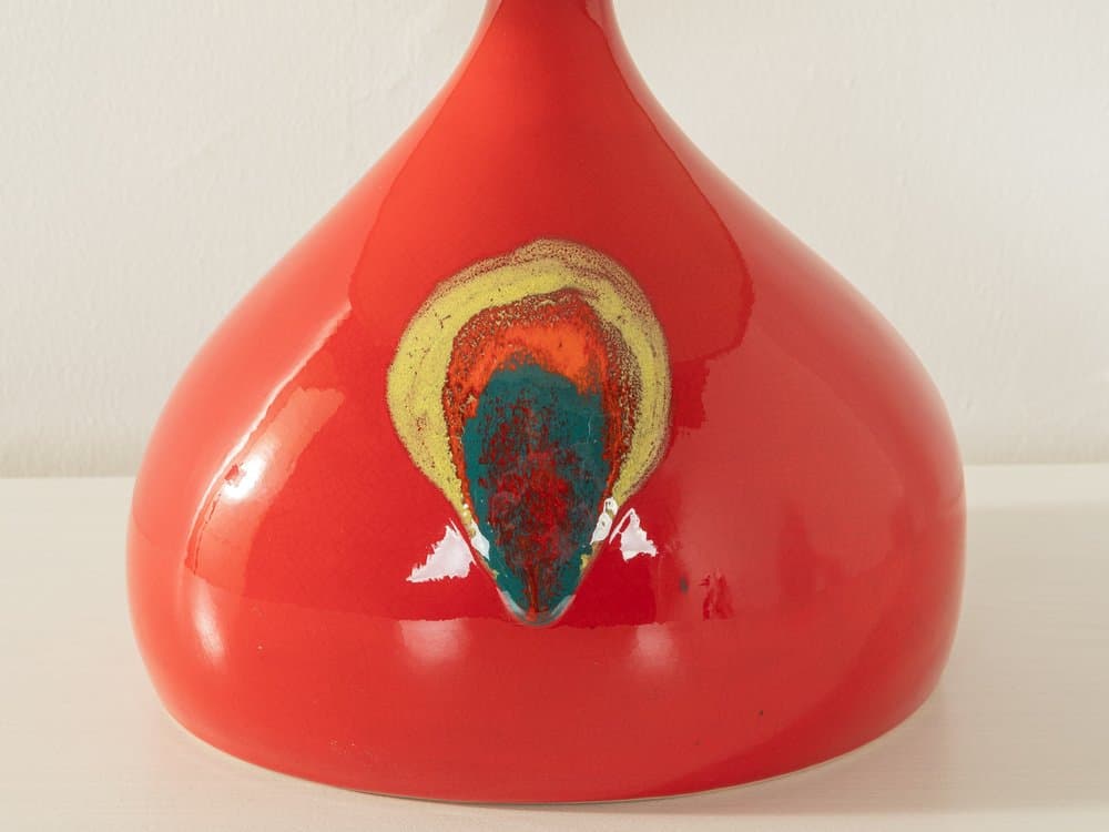 Lampa stołowa, porcelana czerwona, proj. B. Wiinblad, Rosenthal, Niemcy, lata 70. - 286202