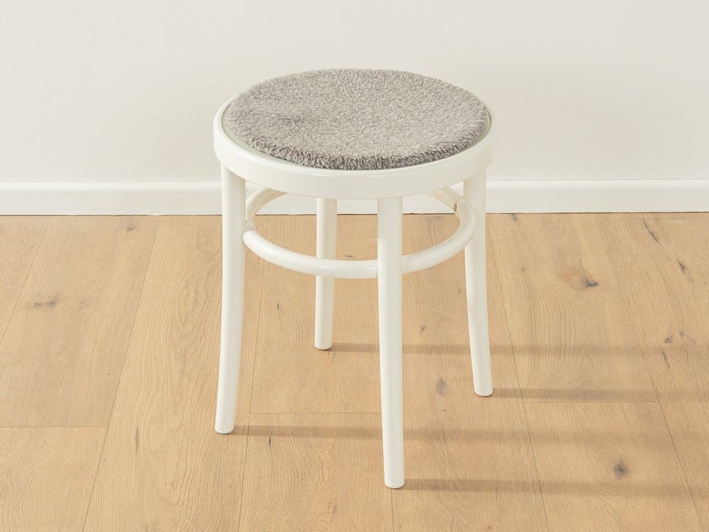 Zestaw trzech stołków Öglan, plastik biały, tkanina szara, proj. G. Lundgren, Ikea, Szwecja, lata 80. - 286190