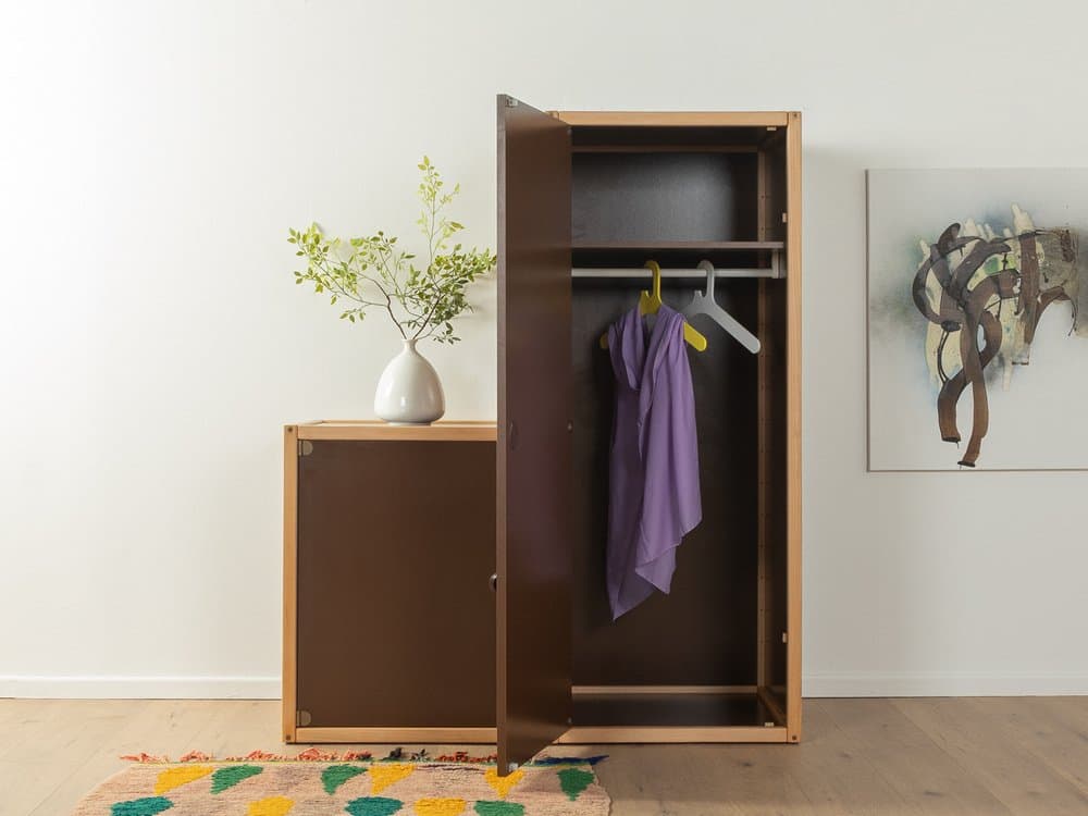 Zestaw dwóch szafek modułowych, brązowy, buk, Niemcy, lata 70. - 286177