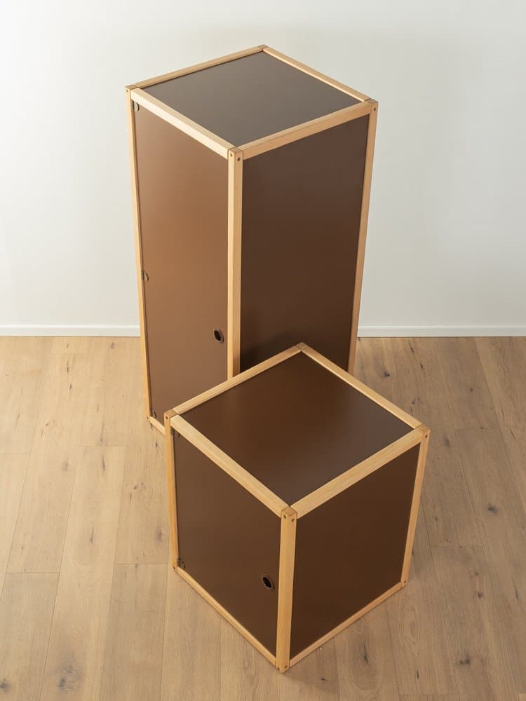 Zestaw dwóch szafek modułowych, brązowy, buk, Niemcy, lata 70. - 286180