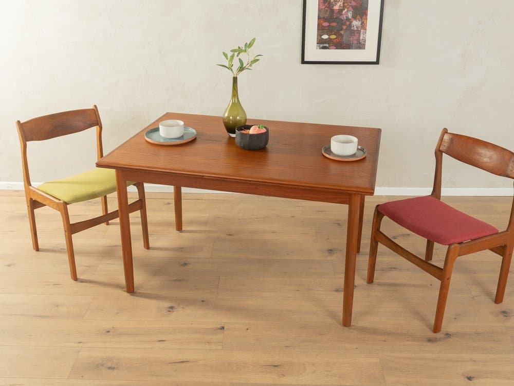 Dining table, brown teak, by P. Hundevad, Denmark, 1960s. - 286166
