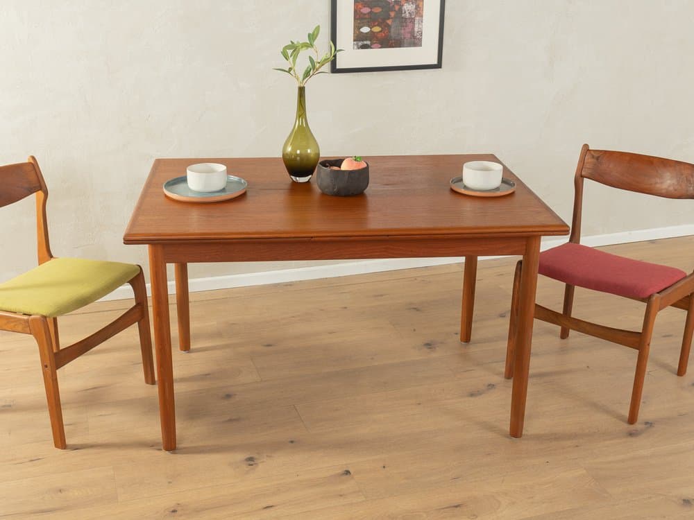 Dining table, brown teak, by P. Hundevad, Denmark, 1960s. - 286168