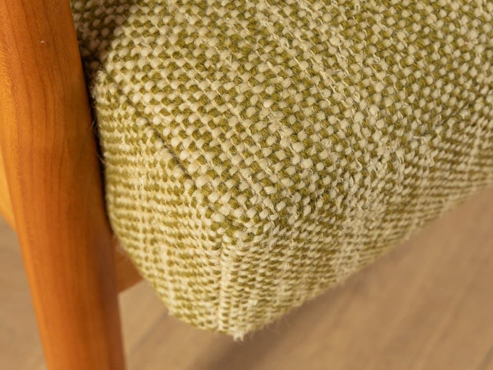 Fotel, wiśnia brązowa, tkanina zielona, Walter Knoll, Niemcy, lata 60. - 286163