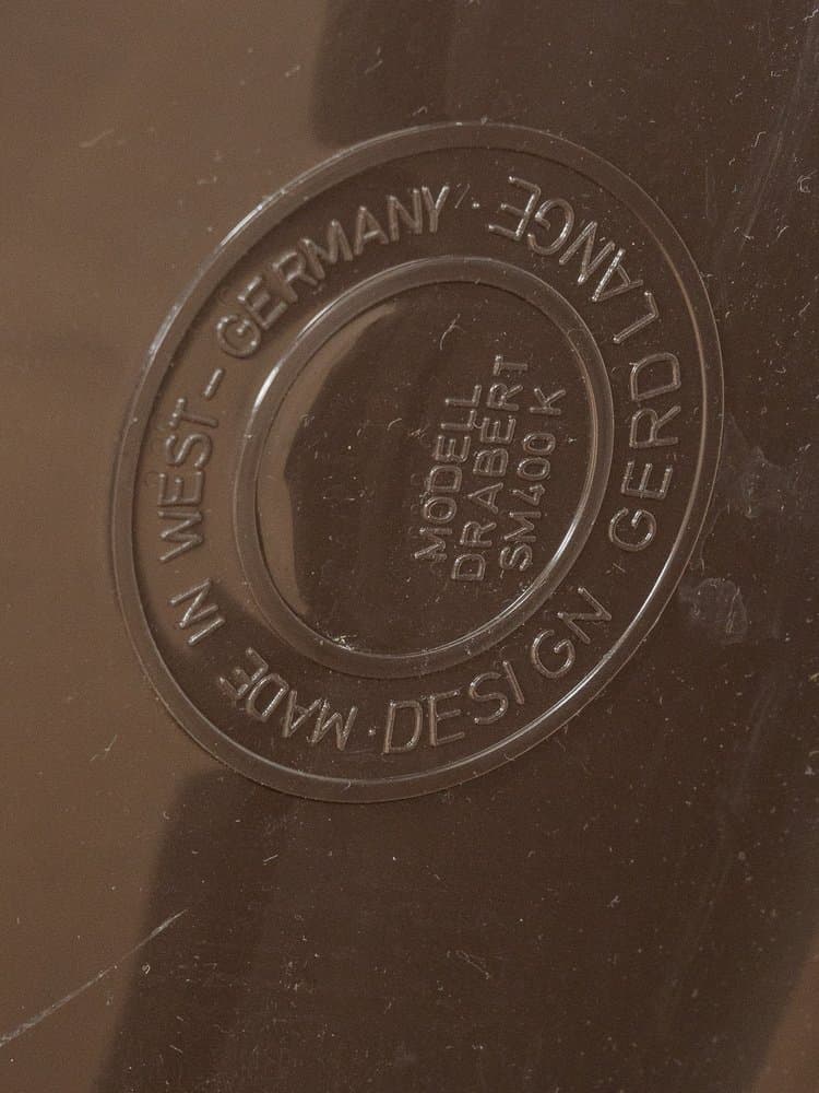 Ławka do poczekalni, brązowy, plastik, stal, tkanina, proj. G. Lange, Niemcy, lata 70. - 286148