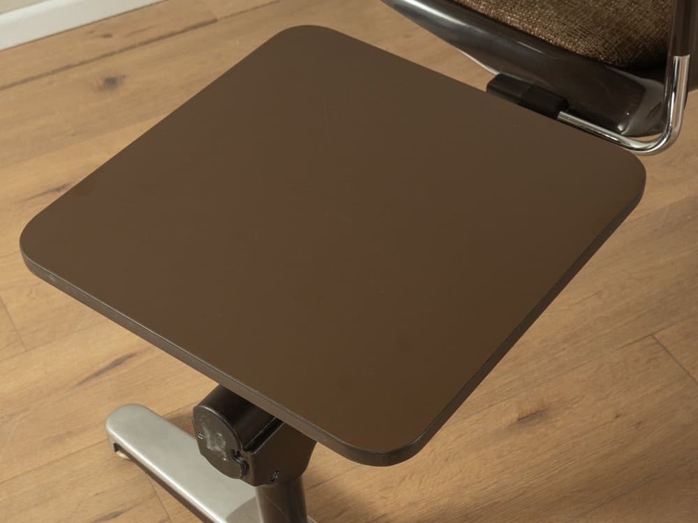 Ławka do poczekalni, brązowy, plastik, stal, tkanina, proj. G. Lange, Niemcy, lata 70. - 286146