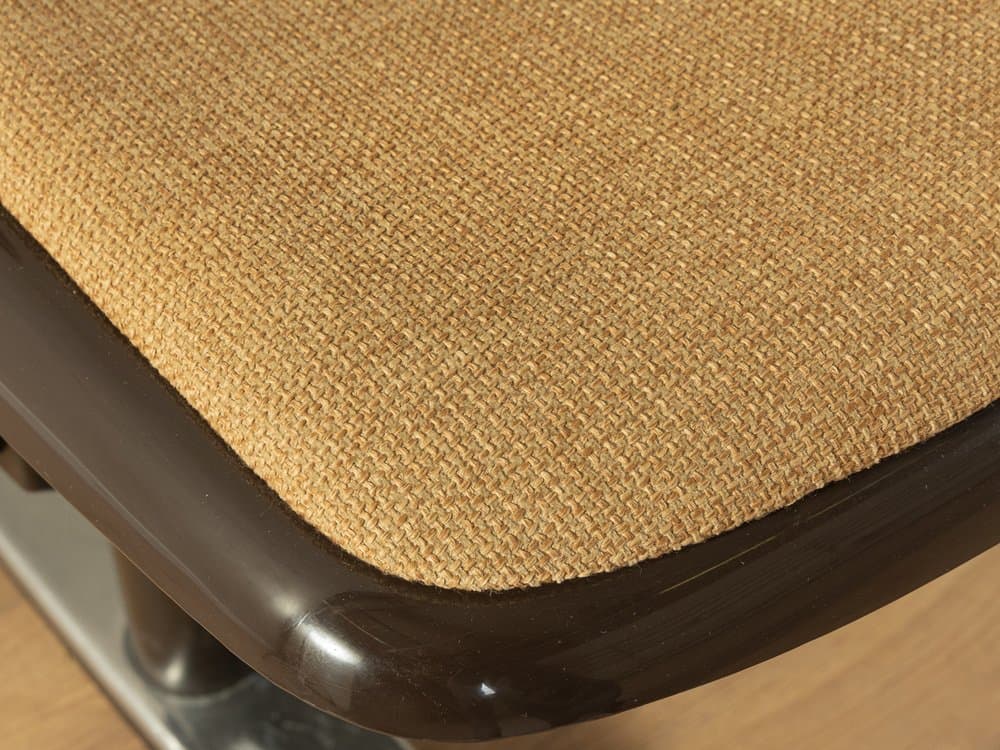 Ławka do poczekalni, brązowy, plastik stal tkanina, proj. G. Lange, Niemcy, lata 70. - 286134