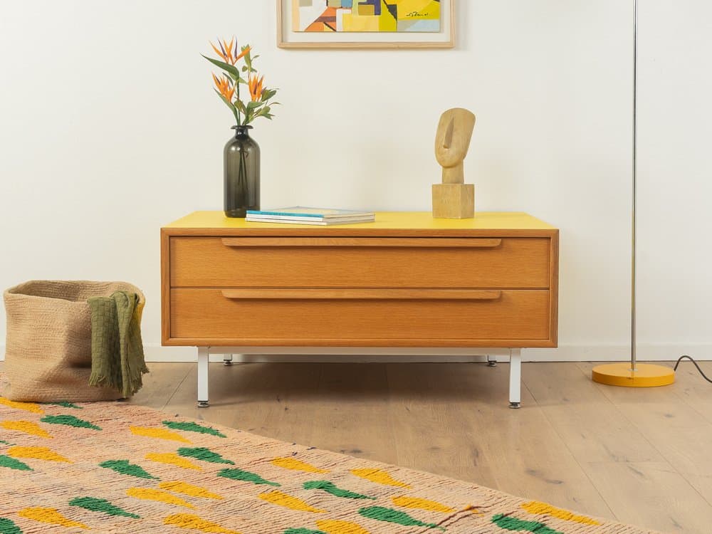 Komoda, dąb brązowy, stal biała, WK Möbel, Niemcy, lata 60. - 286063