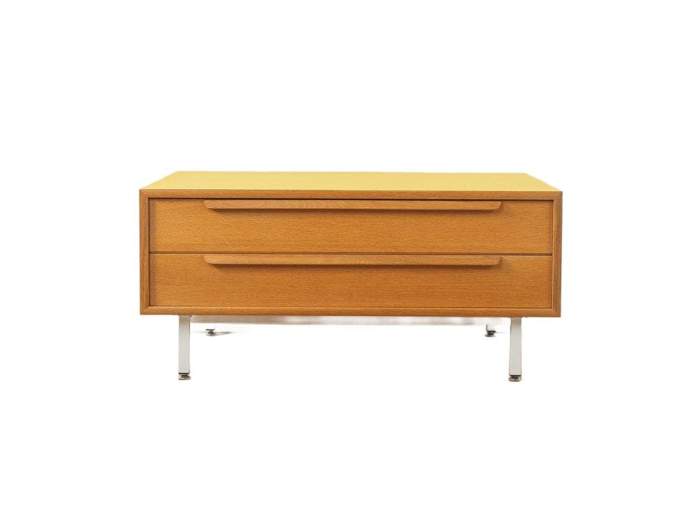 Komoda, dąb brązowy, stal biała, WK Möbel, Niemcy, lata 60.