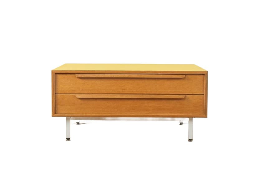 Komoda, dąb brązowy, stal biała, WK Möbel, Niemcy, lata 60.