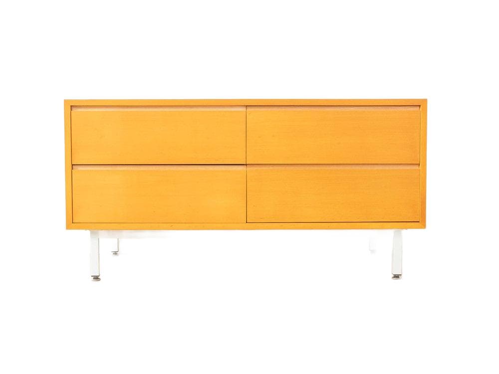 Sideboard, czereśnia brązowa, stal biała, WK Möbel, Niemcy, lata 60.