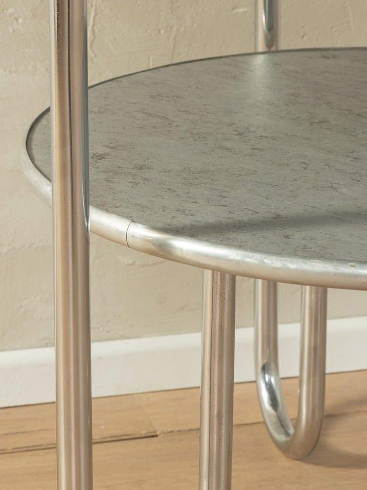 Stolik pomocniczy, szary, stal nierdzewna, Niemcy, lata 30. - 286037