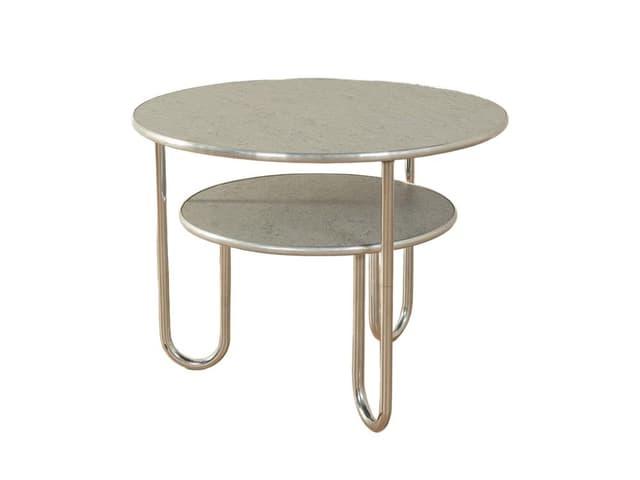 Stolik pomocniczy, szary, stal nierdzewna, Niemcy, lata 30. - WYMIARY