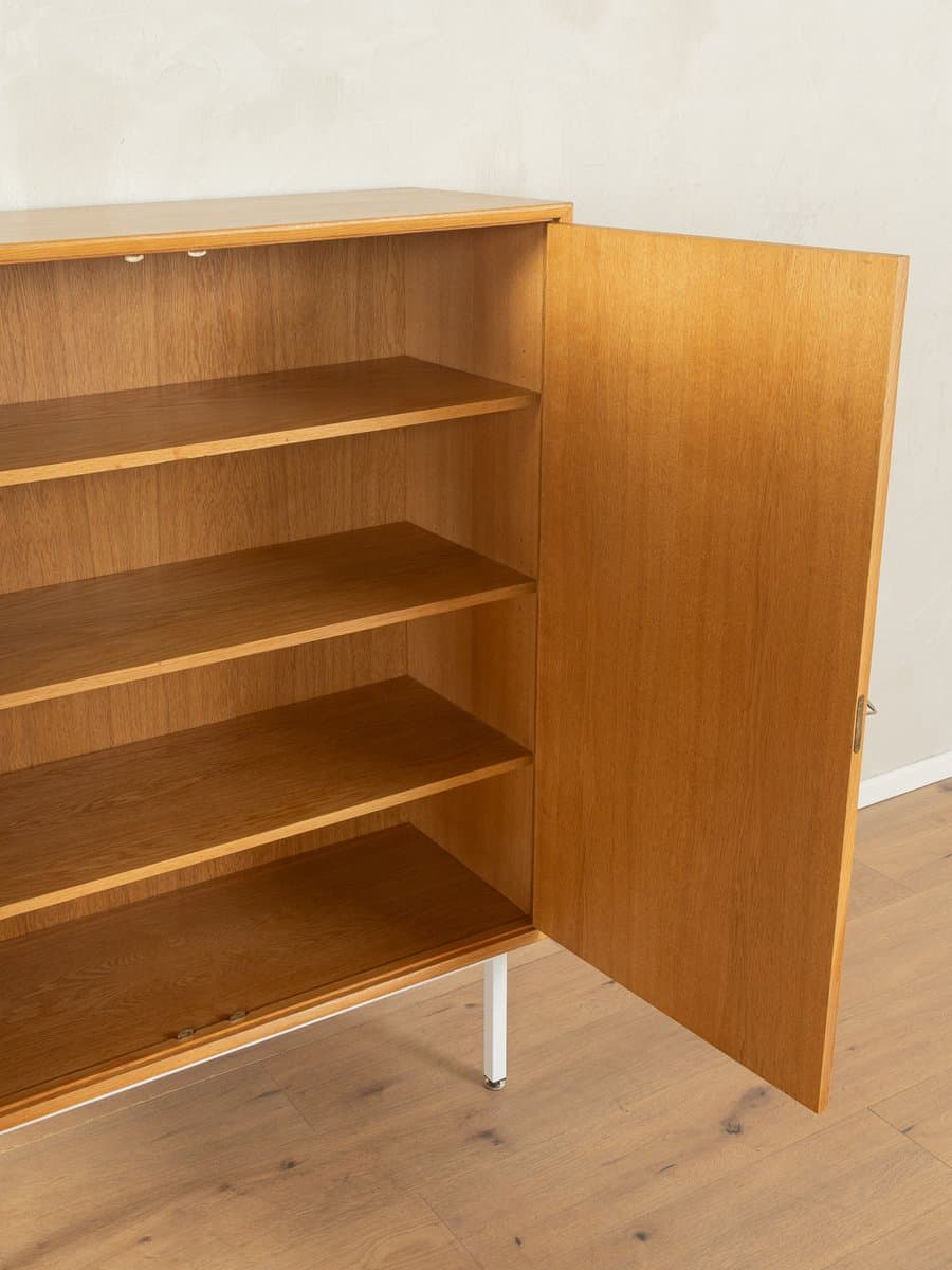 Komoda, dąb brązowy, stal biała, Niemcy, lata 60. - 286014