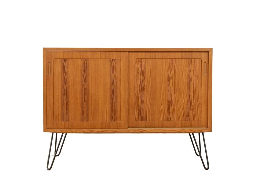 Komoda, jesion brązowy, stal czarna, proj. P. Hundevad, Hundevad&Co., Dania, lata 60.