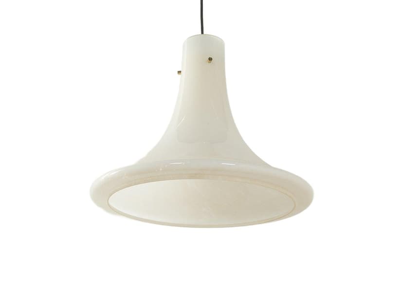 Lampa wisząca, Limburg, szkło opalowe białe, Niemcy, lata 70.