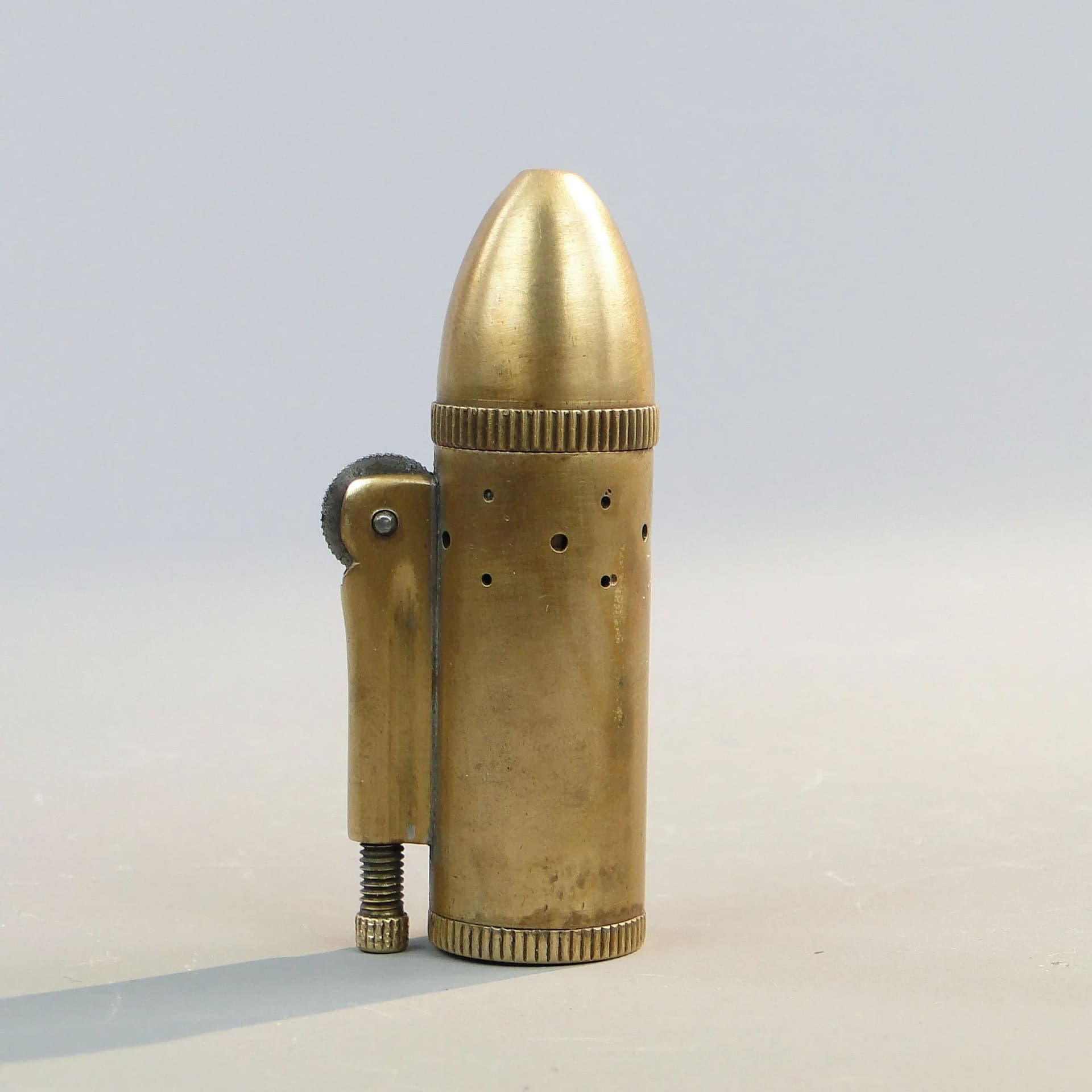 Zapalniczka benzynowa, złocisty brąz, brąz, industrialna, początek XX w. - 21123