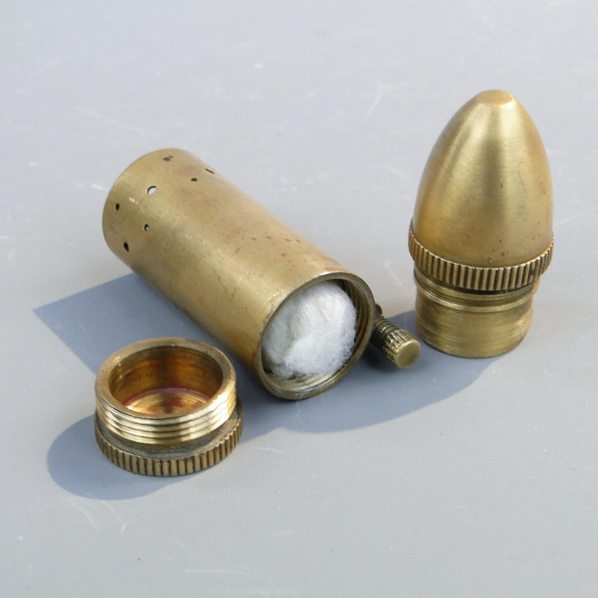 Zapalniczka benzynowa, złocisty brąz, brąz, industrialna, początek XX w. - 21130