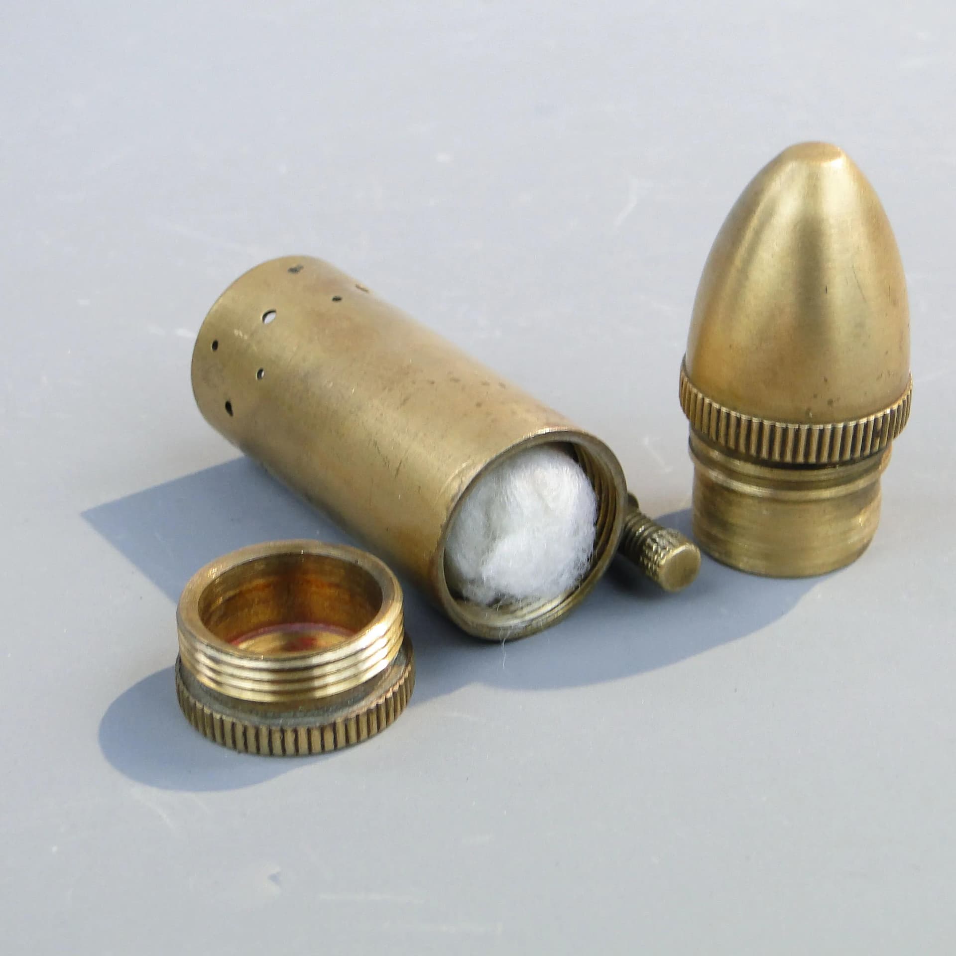 Zapalniczka benzynowa, złocisty brąz, brąz, industrialna, początek XX w. - 21131