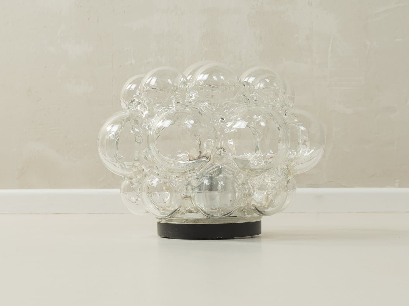Wall lamp, transparent glass, by H. Tynell, Limburg, Germany, 1960s. - 285916