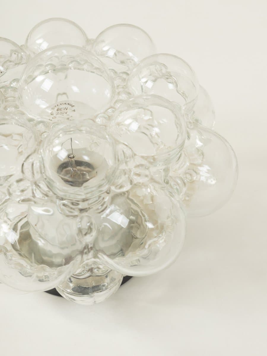 Wall lamp, transparent glass, by H. Tynell, Limburg, Germany, 1960s. - 285917