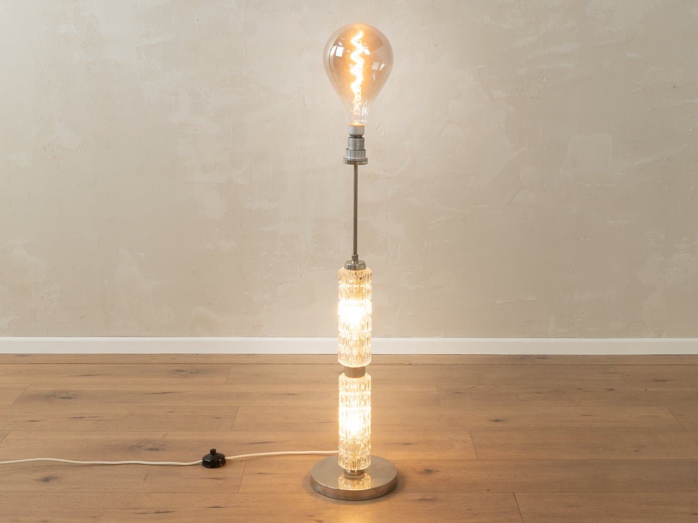 Lampa podłogowa, transparentny plastik, Niemcy, lata 70. - 285905