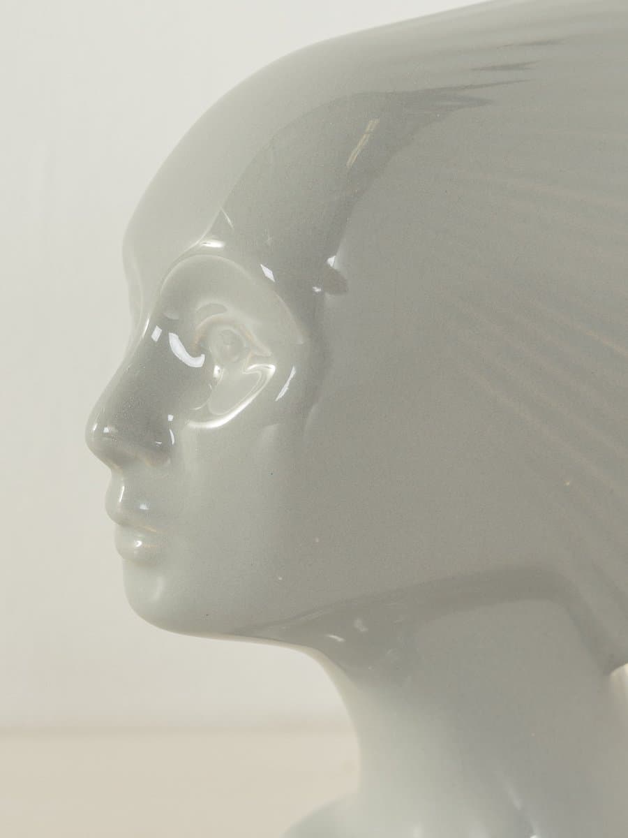 Lampa stołowa Art Deco, szara, ceramika, Francja, lata 50. - 285901