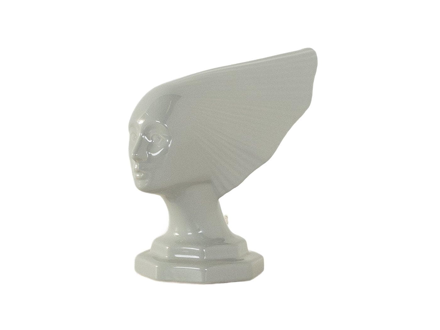 Lampa stołowa Art Deco, szara, ceramika, Francja, lata 50.